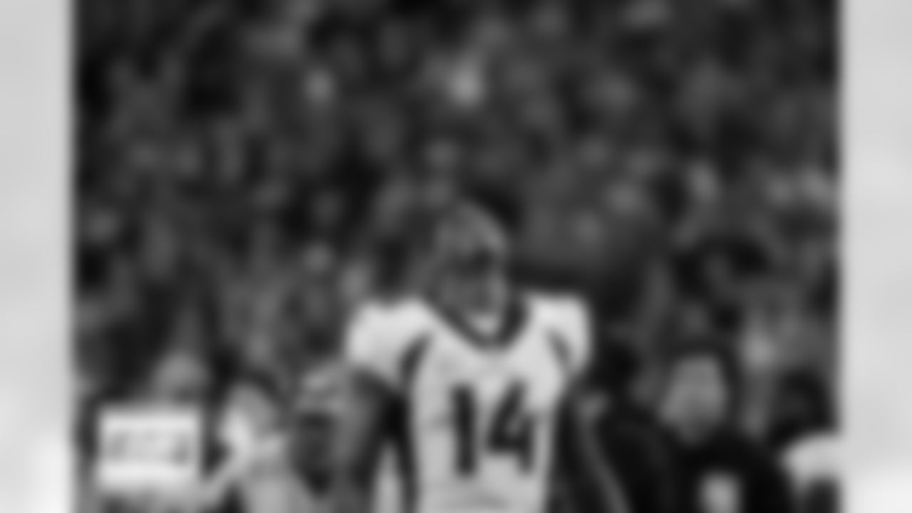 Courtland Sutton before the Broncos' Week 6 game against the Kansas City Chiefs at GEHA Field at Arrowhead Stadium in Kansas City, Missouri on October 12, 2023. Photo by Ben Swanson / Denver Broncos