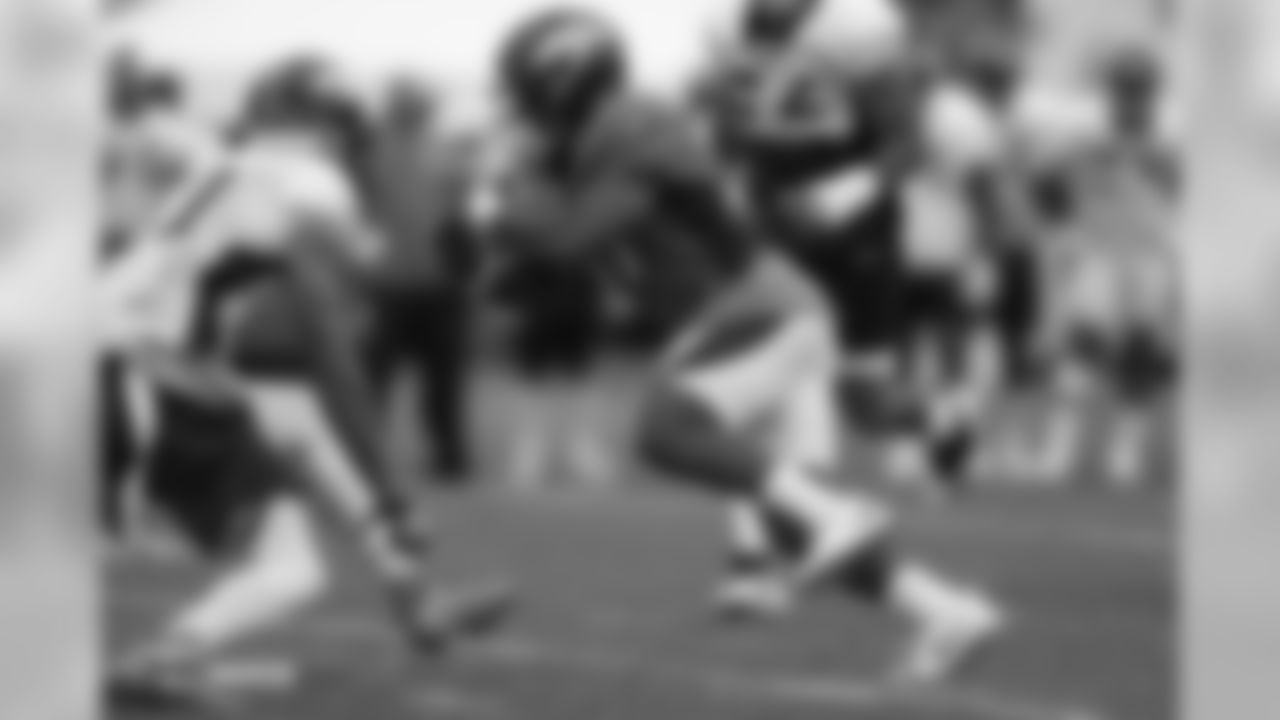 Running back Royce Freeman (37) during the 10th day of training camp on August 8, 2018, at UCHealth Training Center.