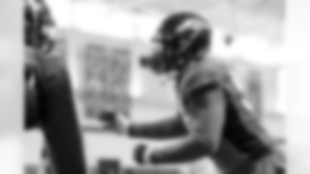 Bradley Chubb during practice on Day 10 of training camp at UCHealth Training Center on August 8, 2021. (Photo by Ben Swanson)