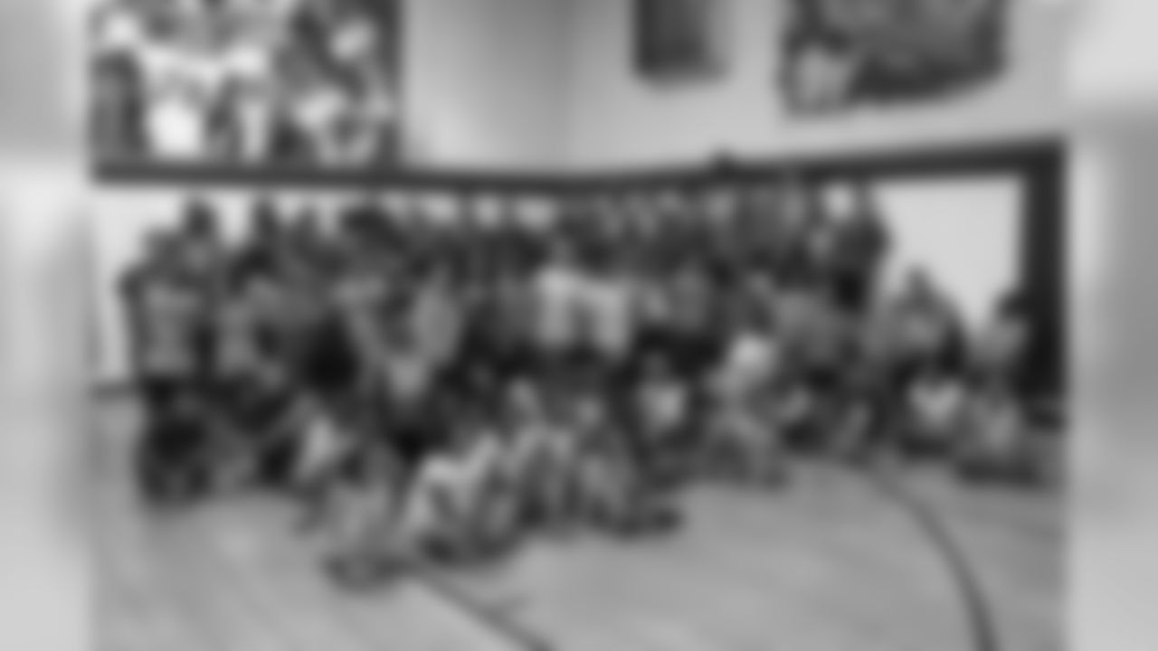The rookies and club members pose for a group photo at the Denver Broncos Boys & Girls Club at the Broncos' third annual Rookie Community Service Day on June 11, 2018.