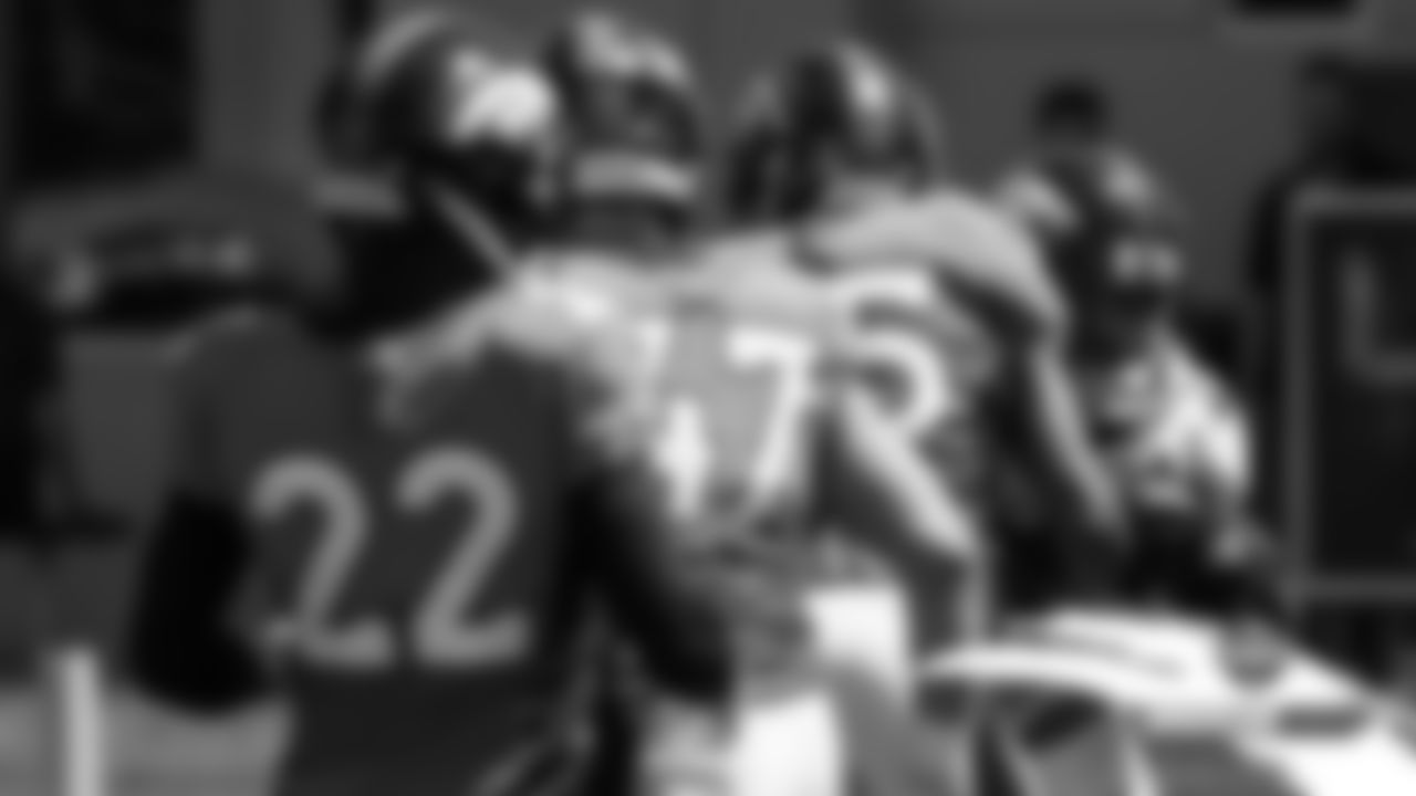 Devontae Booker during practice on Day 12 of training camp on August 4, 2019.