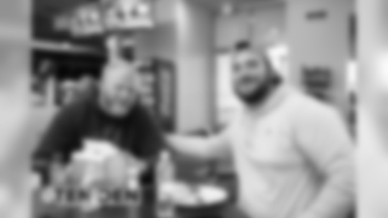 Broncos players enjoy a family breakfast on October 12, 2019. (Photo by Jeremy Rincon)