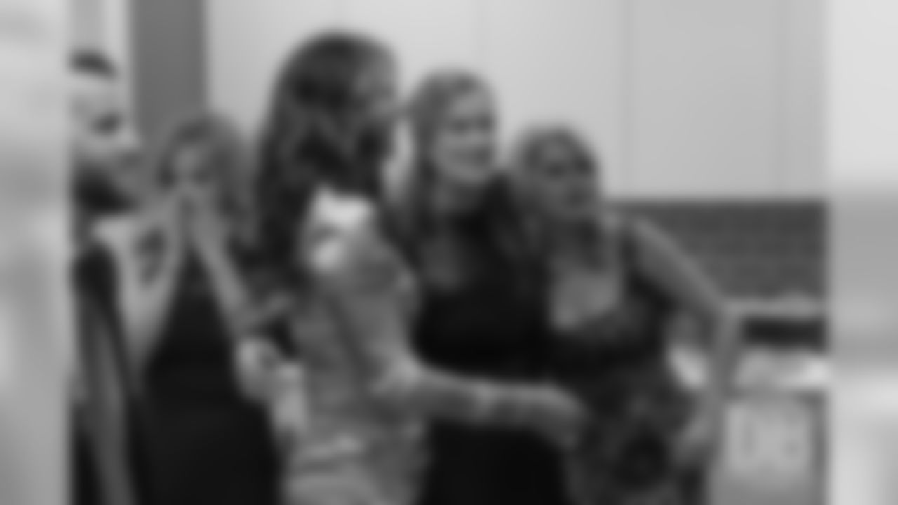 Patrick Bowlen Jr., Annabel Bowlen, Beth Bowlen Wallace, Brittany Bowlen and Christianna Bowlen after David Baker gave the news that Pat Bowlen was elected for enshrinement in the Pro Football Hall of Fame's Class of 2019 on February 2, 2019.