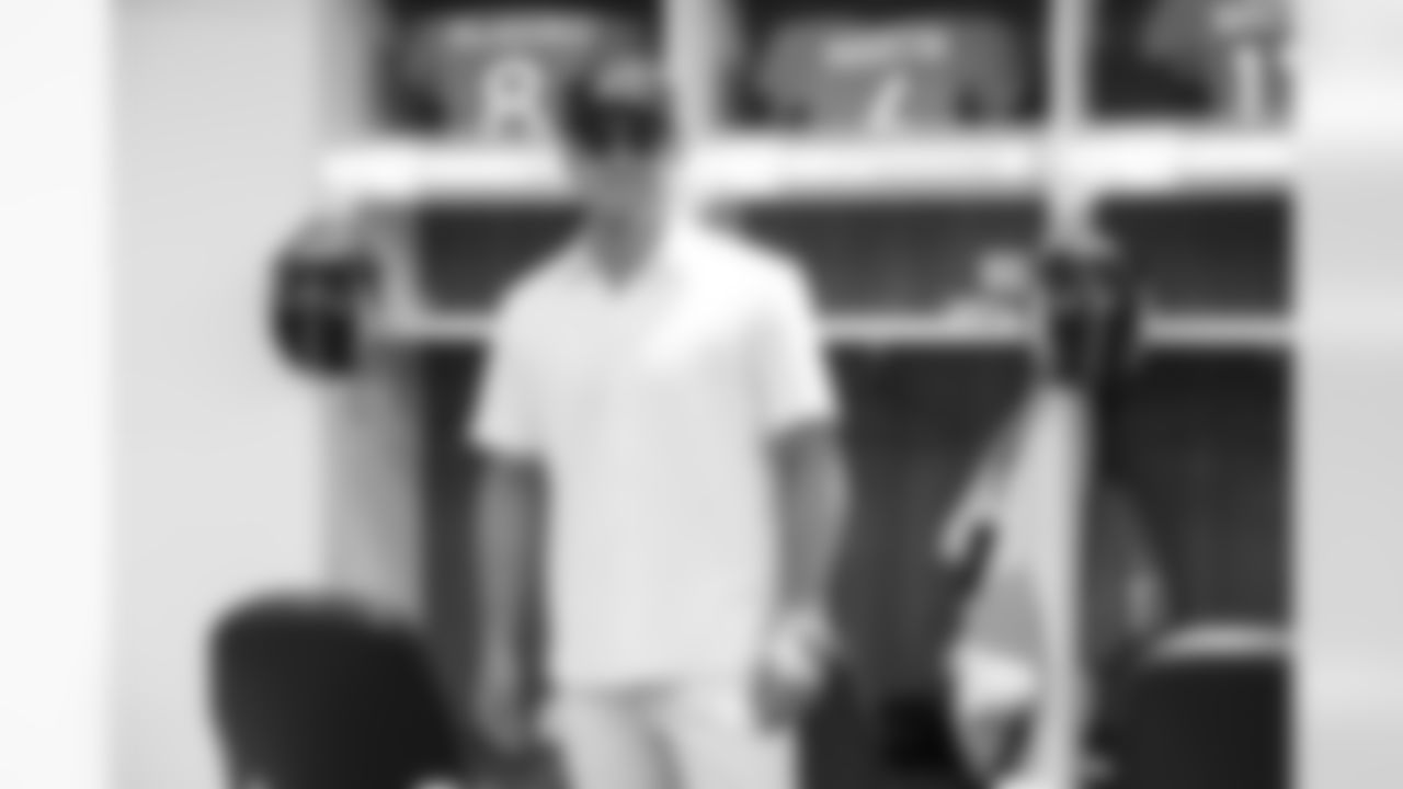 Sam Martin inside the locker room before the Broncos' preseason Week 1 game against the Dallas Cowboys at Empower Field at Mile High in Denver, Colorado on August 13, 2022. (Photo by Gabriel Christus)