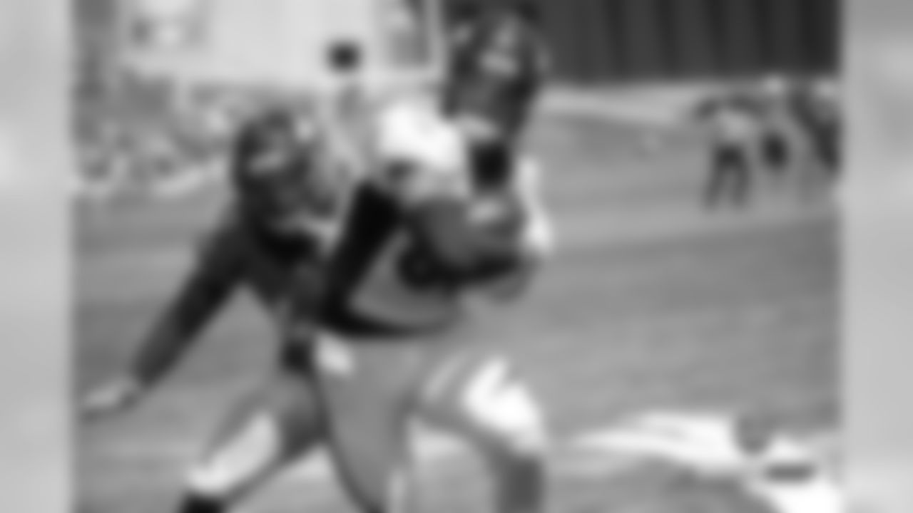 Noah Fant at practice on Day 5 of training camp on July 22, 2019.