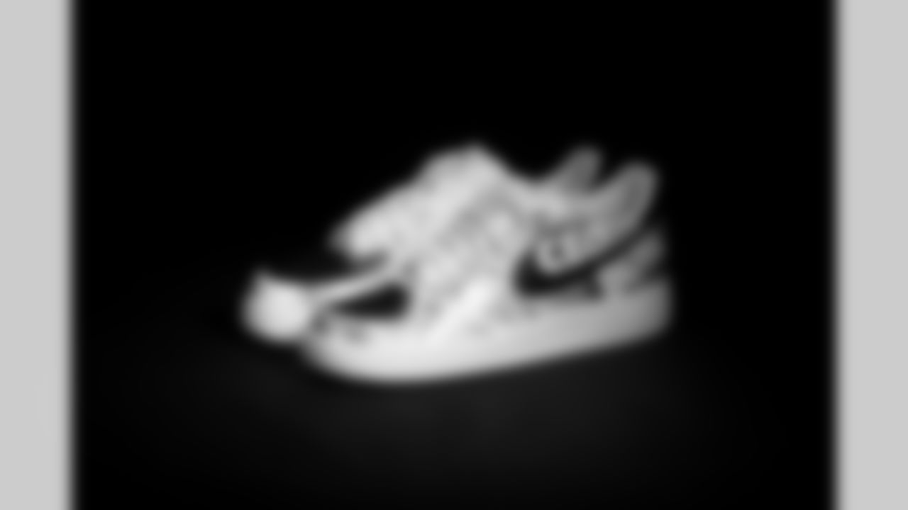 President and CEO Joe Ellis' custom shoes for the 2021 My Cause My Cleats campaign at UCHealth Training Center in Englewood, Colorado on November 26, 2021. (Photo by Ben Swanson)