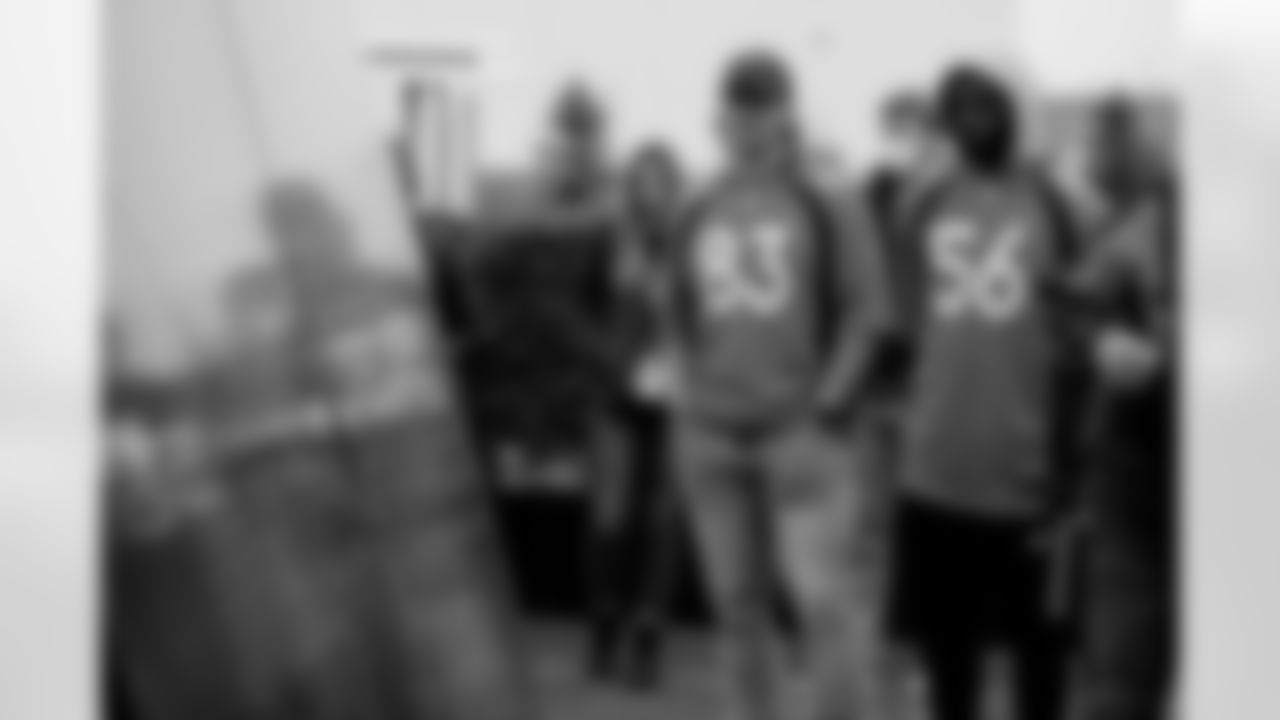 Baron Browning and Andrew Beck receive a tour of the Colorado Freedom Memorial during the Salute to Service Caravan presented by USAA at Buckley Space Force Base in Aurora, Colorado on November 2, 2021. (Photo by Ben Swanson)