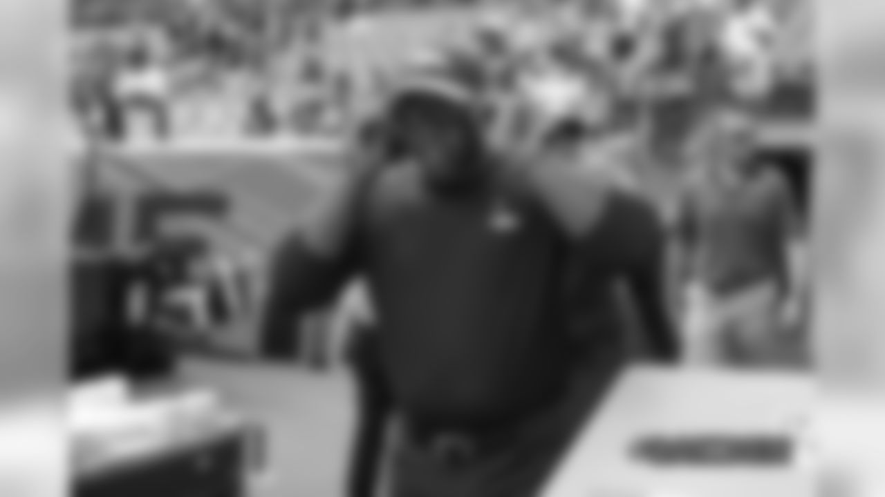 Head Coach Vance Joseph during pregame warmups before the Broncos' game against the Oakland Raiders at Broncos Stadium at Mile High in Denver, Colorado, September 16, 2018.
Photo by Gabriel Christus