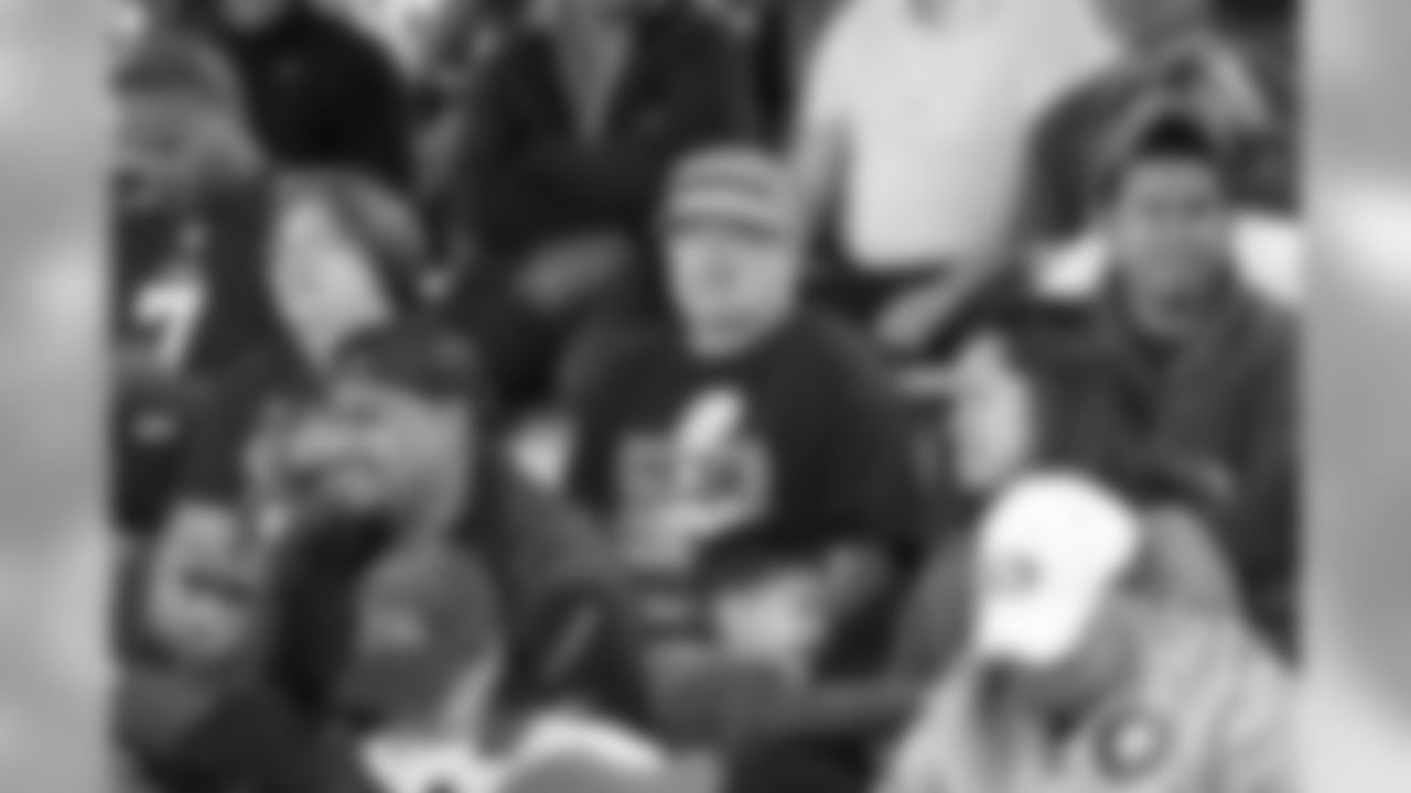A lone Broncos fan in the middle of a 49ers crowd. (photo by Ben Swanson)