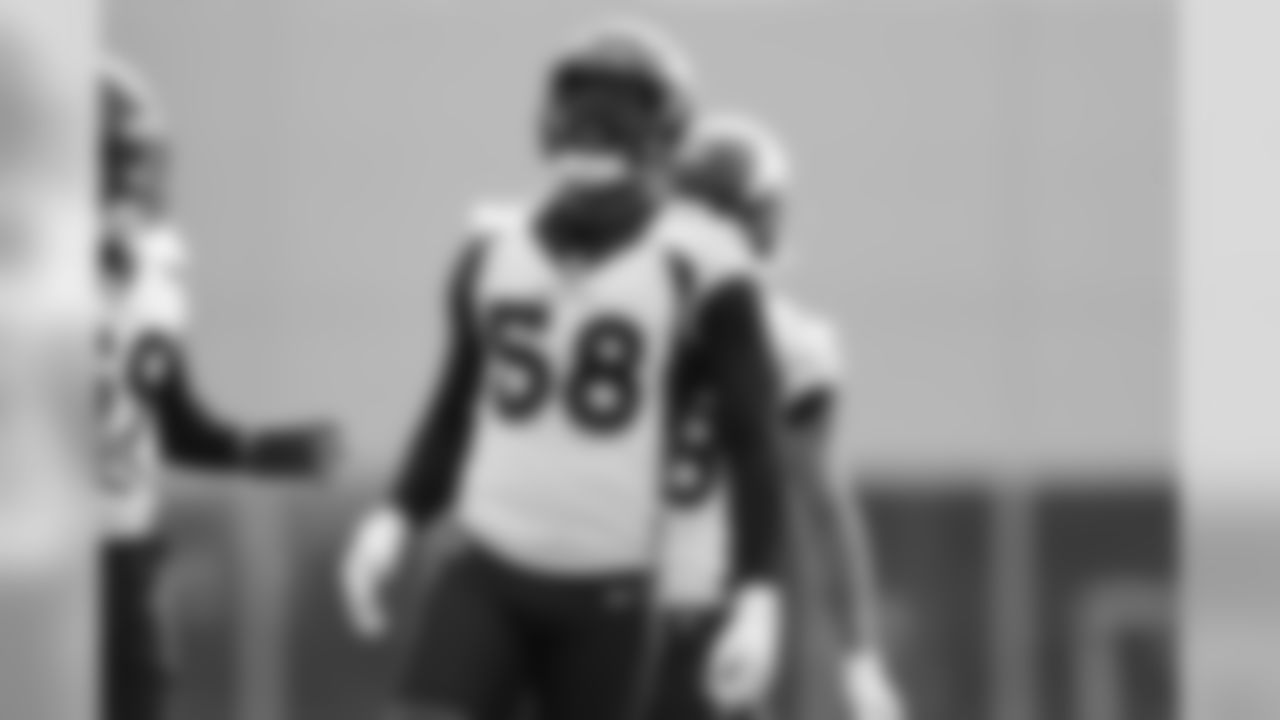 Von Miller during training camp at UCHealth Training Center in Centennial, CO, August 16, 2020.
Photo by Gabriel Christus