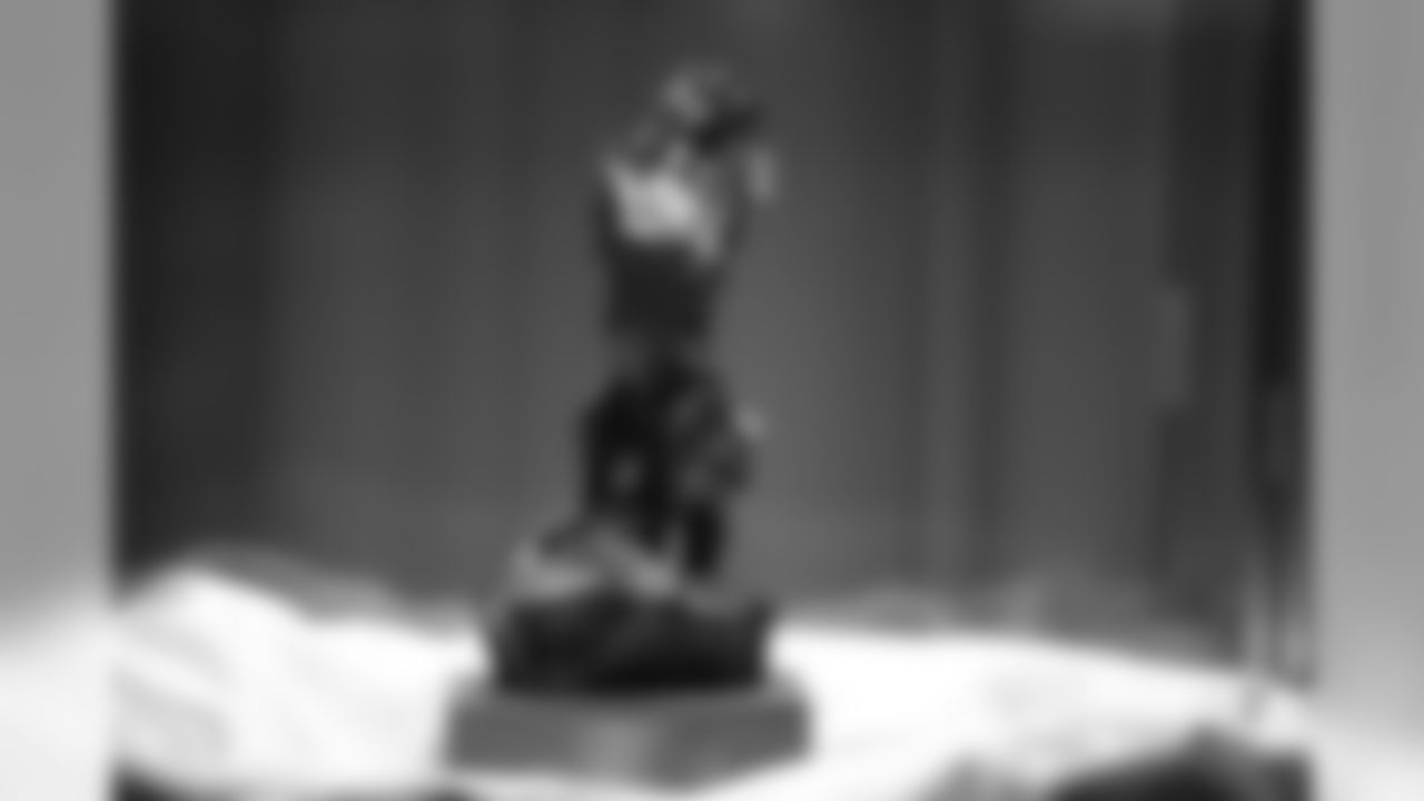 A horse statuette given to the Broncos by the citizens of Denver in recognition of the 1987 championship season is featured in a display at the open-house tribute to Pat Bowlen at Broncos Stadium at Mile High on June 18, 2019.