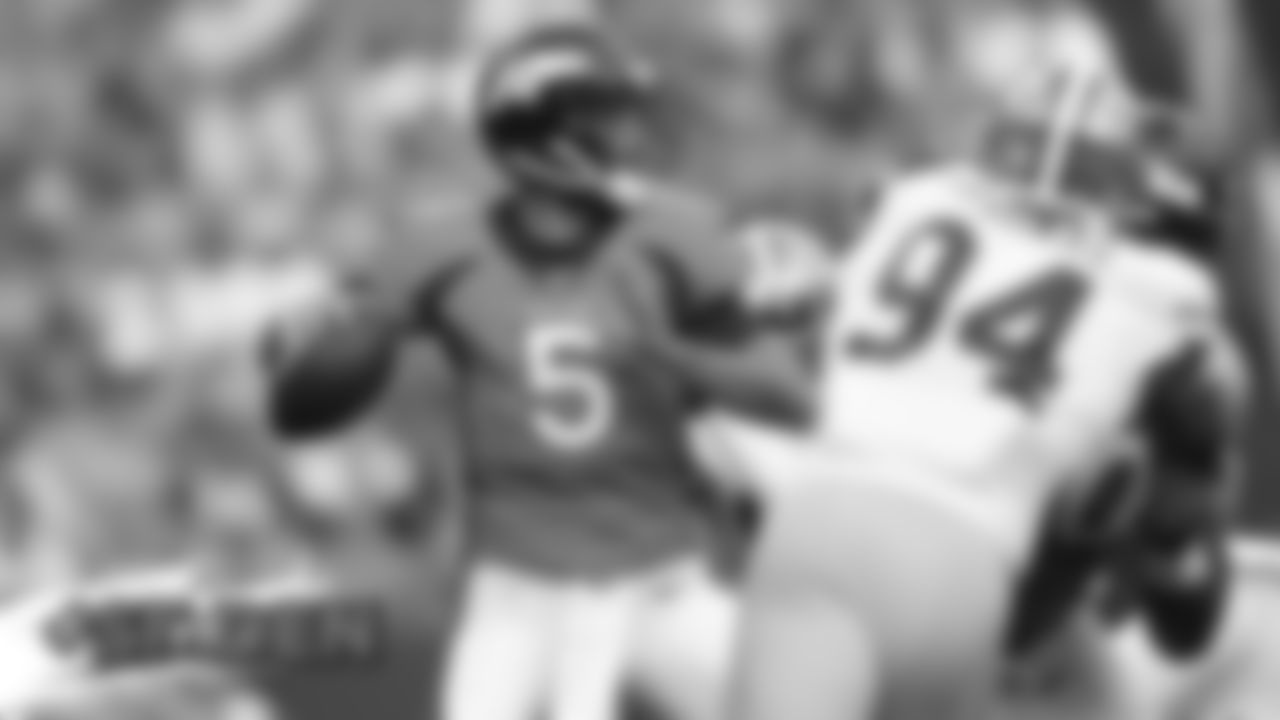 Joe Flacco during the Broncos' preseason game against the San Francisco 49ers on August 19, 2019 at Broncos Stadium at Mile High in Denver, Colorado. (Photo by Gabriel Christus)