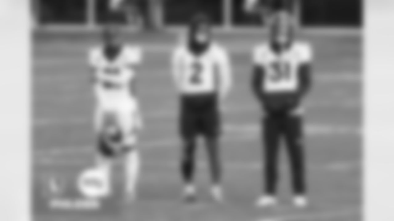 Ronald Darby, Pat Surtain II, Justin Simmons during practice on Thursday, November 11, 2021 at UCHealth Training Center in Englewood, Colorado.
Photo by Gabriel Christus