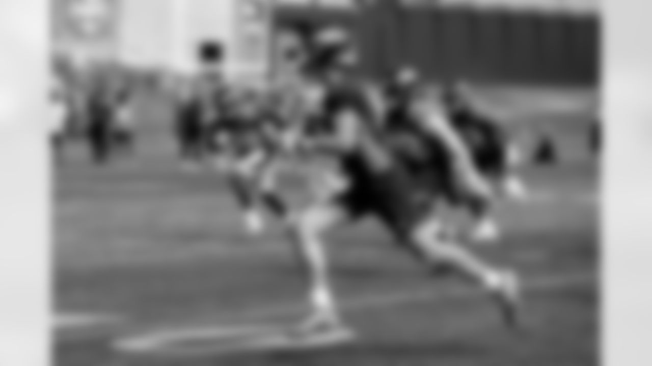 Drew Lock during practice on the second day of training camp at UCHealth Training Center on July 29, 2021. (Photo by Sam Weaver)