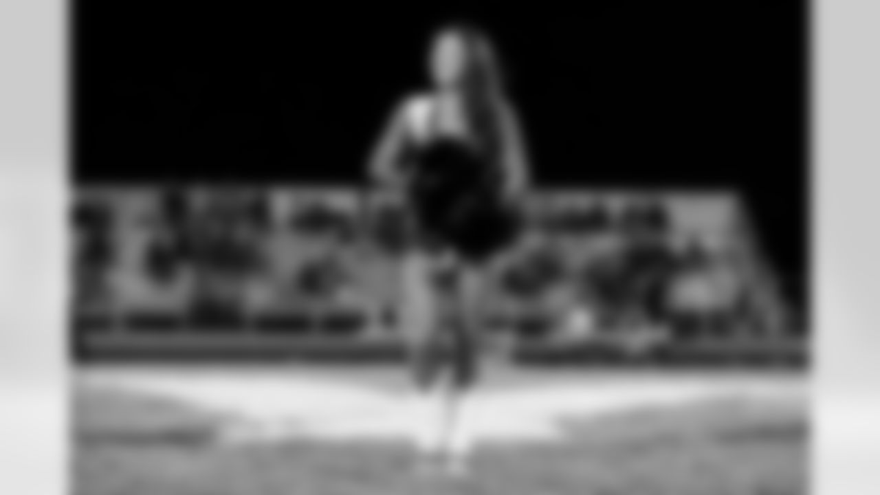 Broncos Cheer at Dalton Risner's jersey retirement ceremony at Wiggins High School in Wiggins, CO on September 2, 2021.