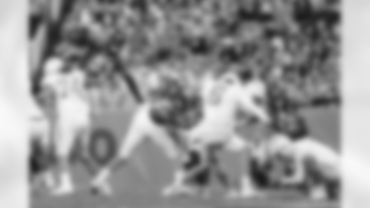 The Broncos forced a missed field goal during the Broncos' Week 12 game against the Los Angeles Chargers at Empower Field at Mile High in Denver, Colorado on November 28, 2021. (Photo by Gabriel Christus)