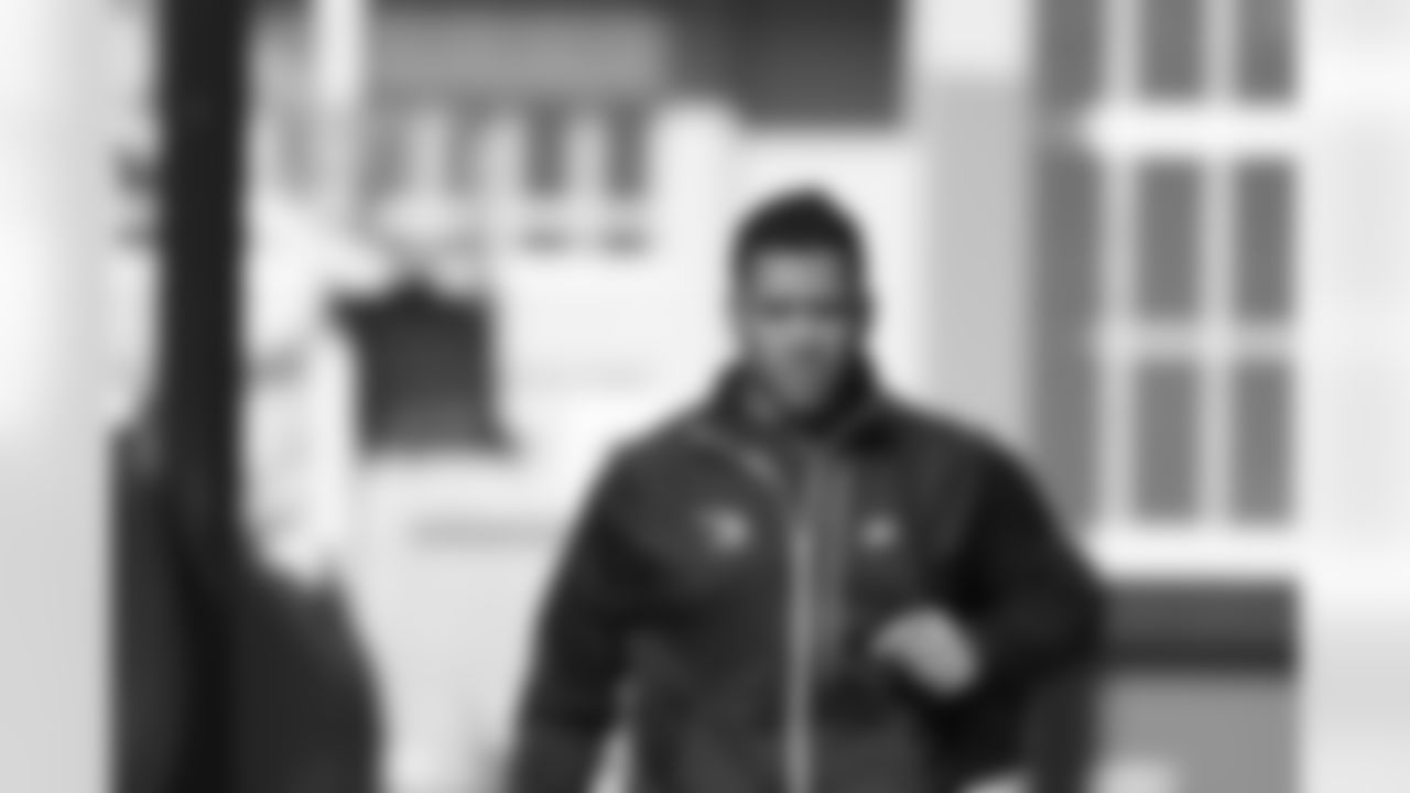 Russell Wilson arrives for physicals on Monday, April 11, 2022 at UCHealth Training Center in Englewood, Colorado.
Photo by Gabriel Christus