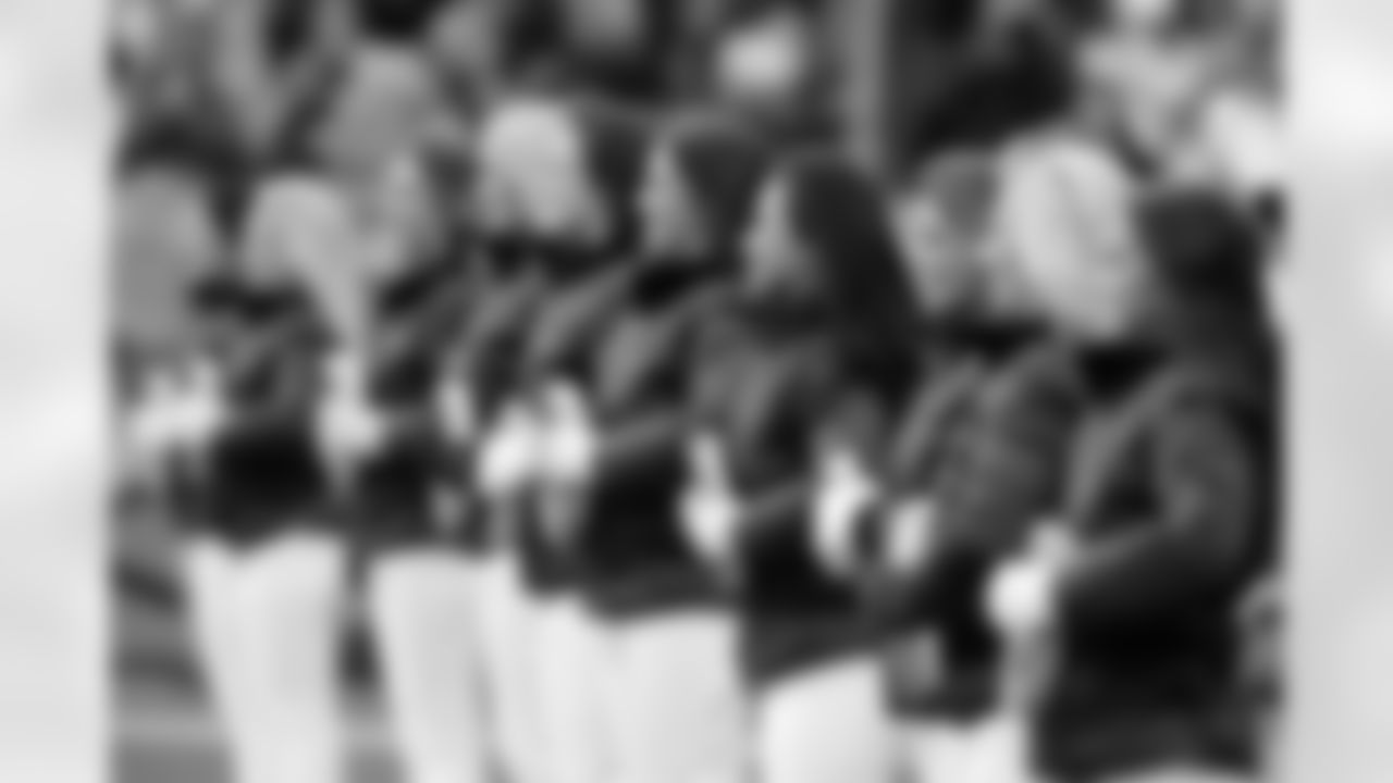 The Denver Broncos Cheerleaders perform during Denver's Divisional Round game against Baltimore.