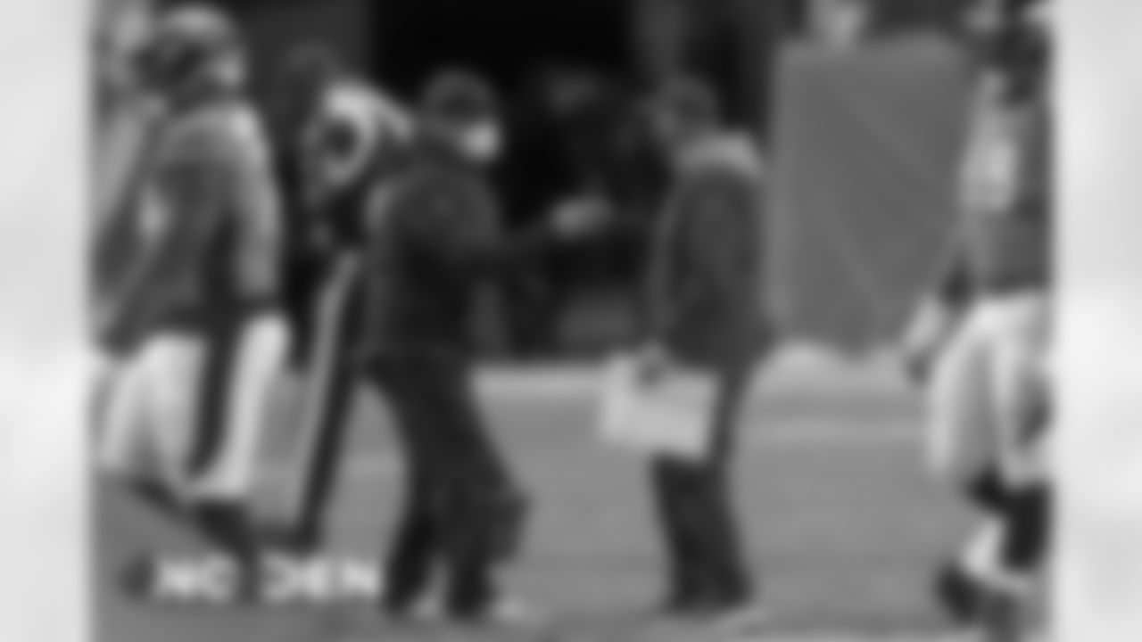 Denver Broncos head coach Vic Fangio and New Orleans head coach Sean Payton bump fists after the NFL game against the New Orleans Saints at Empower Field at Mile High in Denver, Colorado, November 29, 2020.
Photo by Gabriel Christus