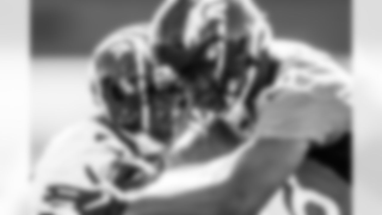 Ronald Darby and Tim Patrick action during OTAs at UCHealth Training Center in Centennial, CO, May 27, 2021.
Photo by Gabriel Christus