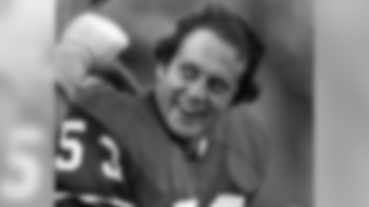 Linebacker Randy Gradishar (53) smiles on the sideline during an NFL game in Denver in 1979. (AP Photo/NFL Photos)