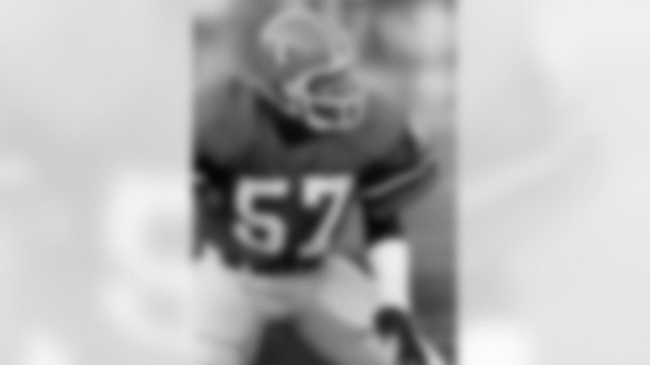 Linebacker Tom Jackson lines up for a play during a game at Mile High Stadium.