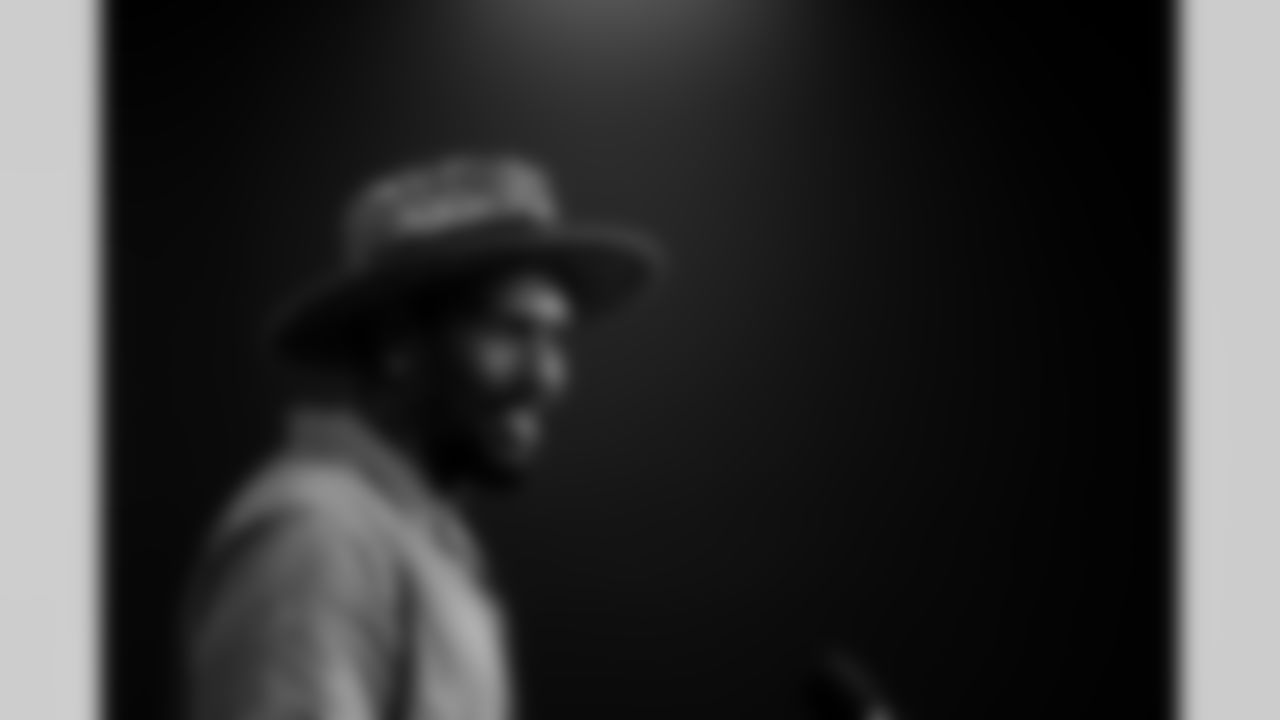 Von Miller during postgame press conferences after the Broncos' Week 3 game against the New York Jets at Empower Field at Mile High in Denver, Colorado on September 26, 2021. (Photo by Ben Swanson)