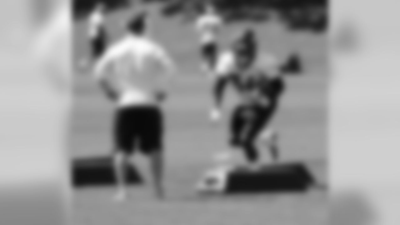 RB Ronnie Hillman works on his footwork.