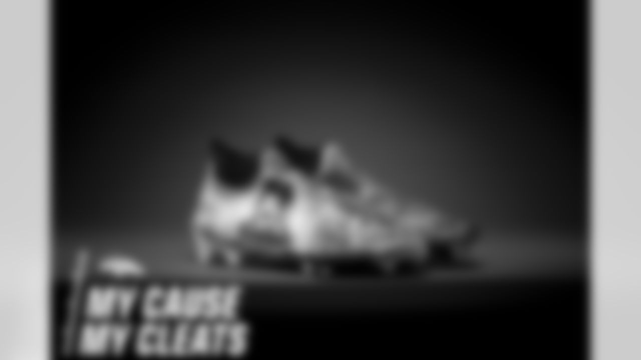 Jerry Jeudy's cleats represent the Trisomy 18 Foundation for the 2020 My Cause My Cleats campaign.
Photo by Gabriel Christus