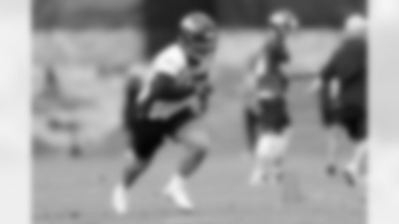 Linebacker Josey Jewell participates in rookie minicamp.