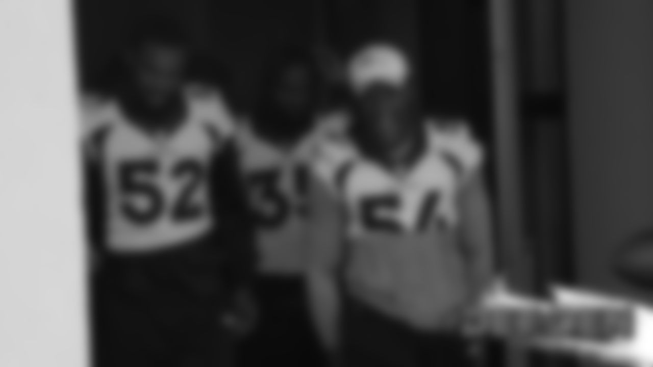 Justin Hollins, Tyvis Powell and Josh Watson at a walkthrough on Saturday on December 21, 2019 (Photo by Emily Simanskis)