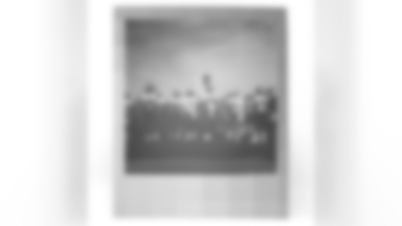 An instant film photo of the wide receivers from 2021 Broncos training camp practices. (Photo by Sam Weaver)