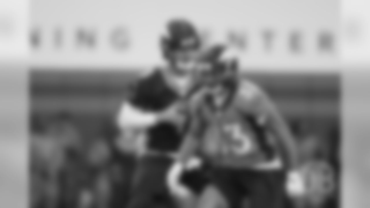 Drew Lock during the first practice of mandatory minicamp on June 4, 2019.