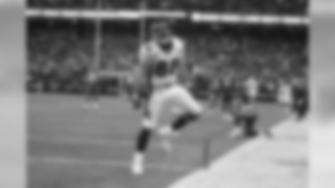 Denver Broncos tight end Tony Scheffler celebrates his 12 yard touchdown reception in the third quarter against the Houston Texans.