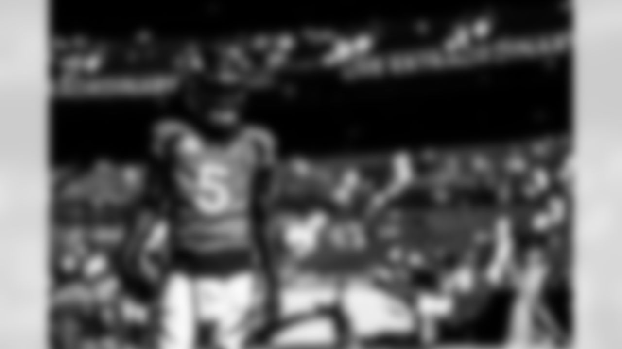 Denver Broncos quarterback Teddy Bridgewater (5) during the NFL game against the Baltimore Ravens on Sunday, October 3, 2021 at Empower Field at Mile High in Denver, Colorado.
Photo by Gabriel Christus