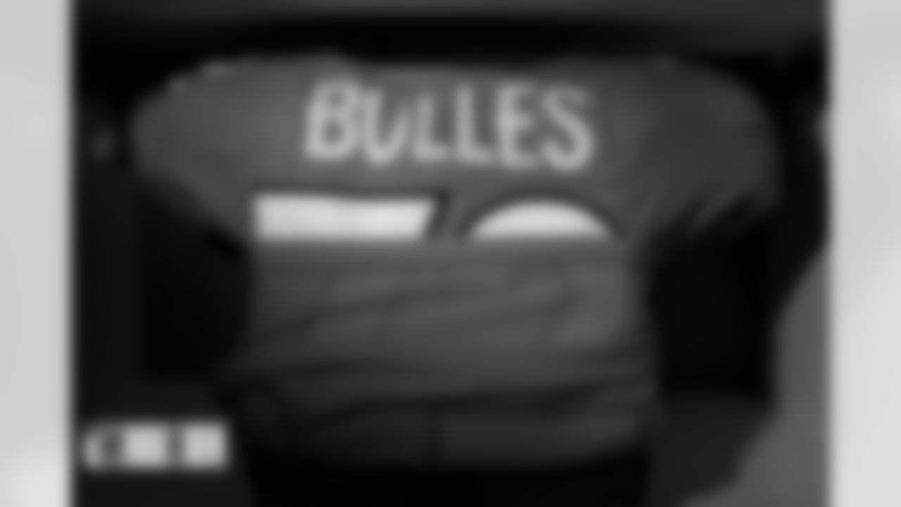 Garett Bolles' jersey in the locker room before the Broncos' Week 2 game against the Houston Texans at Empower Field at Mile High in Denver, Colorado on September 18, 2022. (Photo by Ben Swanson)