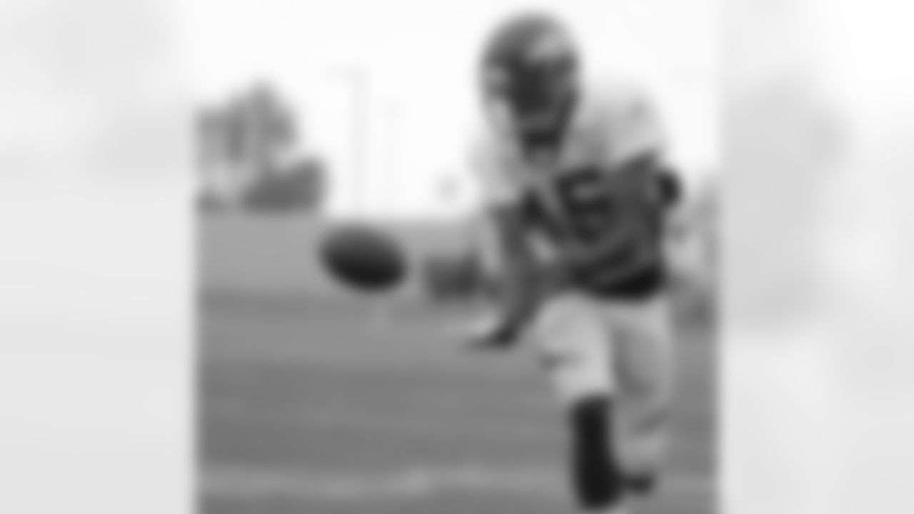 King looks in a catch.