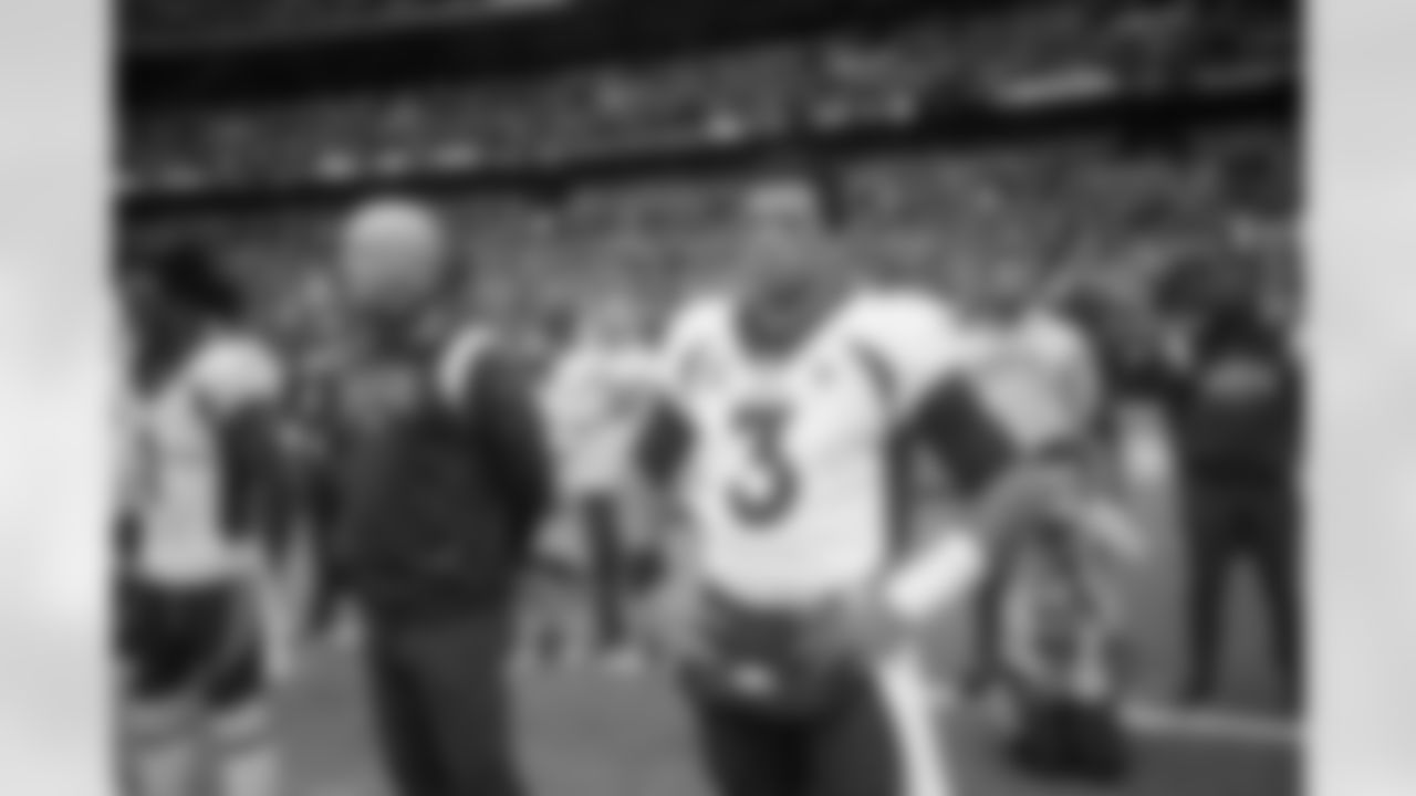 Russell Wilson during the Broncos' Week 8 game against the Jaguars at Wembley Stadium in London on October 30, 2022. This image is part of the Broncos' film series documenting the team's trip to London. (Photo by Gabriel Christus)