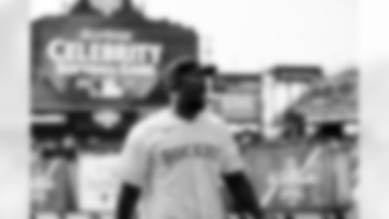Von Miller at the 2021 MLB All-Star Celebrity Softball Game at Coors Field on July 11, 2021. (Photo by Ben Swanson)