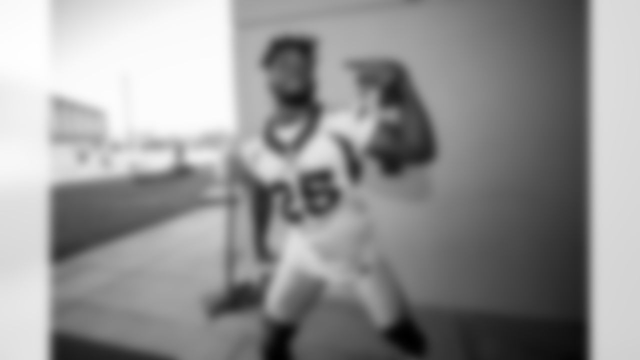 Melvin Gordon III walks out of the locker room before the second day of training camp at UCHealth Training Center on July 29, 2021. (Photo by Sam Weaver)