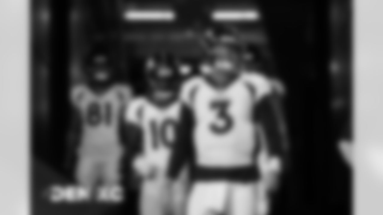 Drew Lock before the Broncos' Week 13 game against the Kansas City Chiefs at Arrowhead Stadium in Kansas City, Missouri. (Photo by Gabriel Christus)