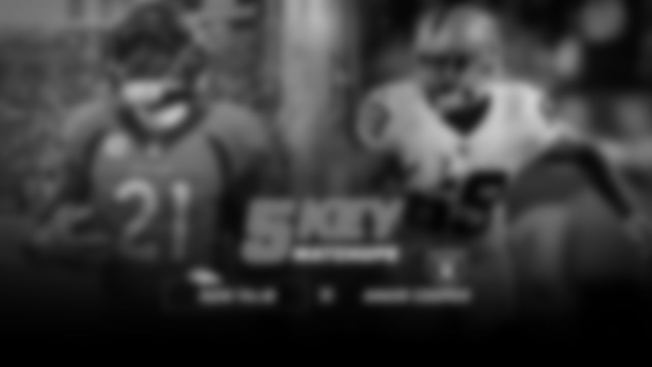 Aqib Talib made headlines last season for his battle with a different Oakland Raiders wide receiver, but his and Chris Harris Jr.'s matchup with Amari Cooper will be the one to watch Sunday. The 6-foot-1, 210-pound wide receiver has plenty of talent and earned his second Pro Bowl appearance in 2016. And he'll certainly be motivated this week — against Washington he mustered just one catch for 6 yards. But even at the age of 31, Talib hasn't slipped at all. He returned an interception 103 yards for a touchdown against the Cowboys and continues to be among the best in the league at his position. If he and Harris shut down Cooper and Michael Crabtree, the Broncos will be in great shape to pull out a win at home.