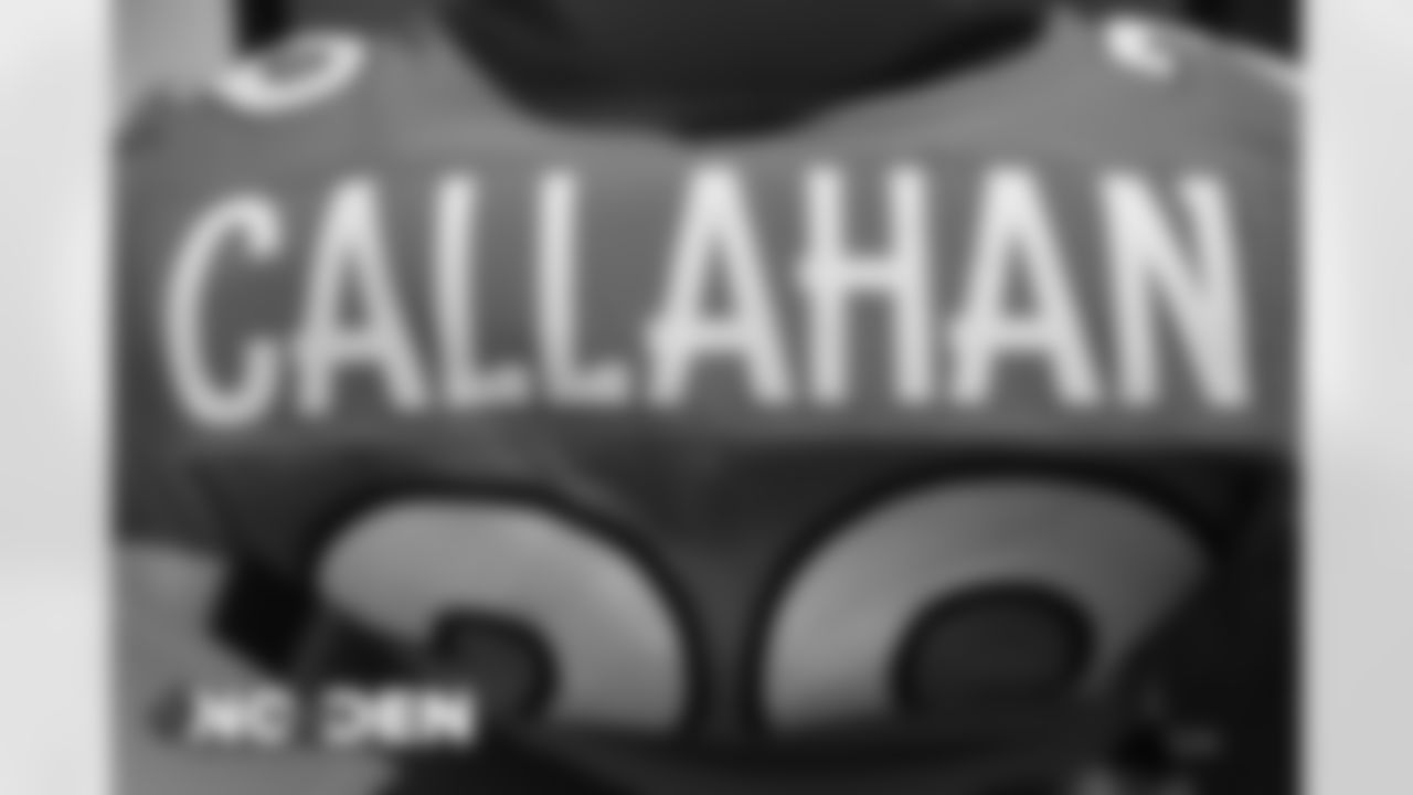 Bryce Callahan's jersey in the locker room before the Broncos' Week 12 game against the New Orleans Saints at Empower Field at Mile High on November 29, 2020. (Photo by Ben Swanson)