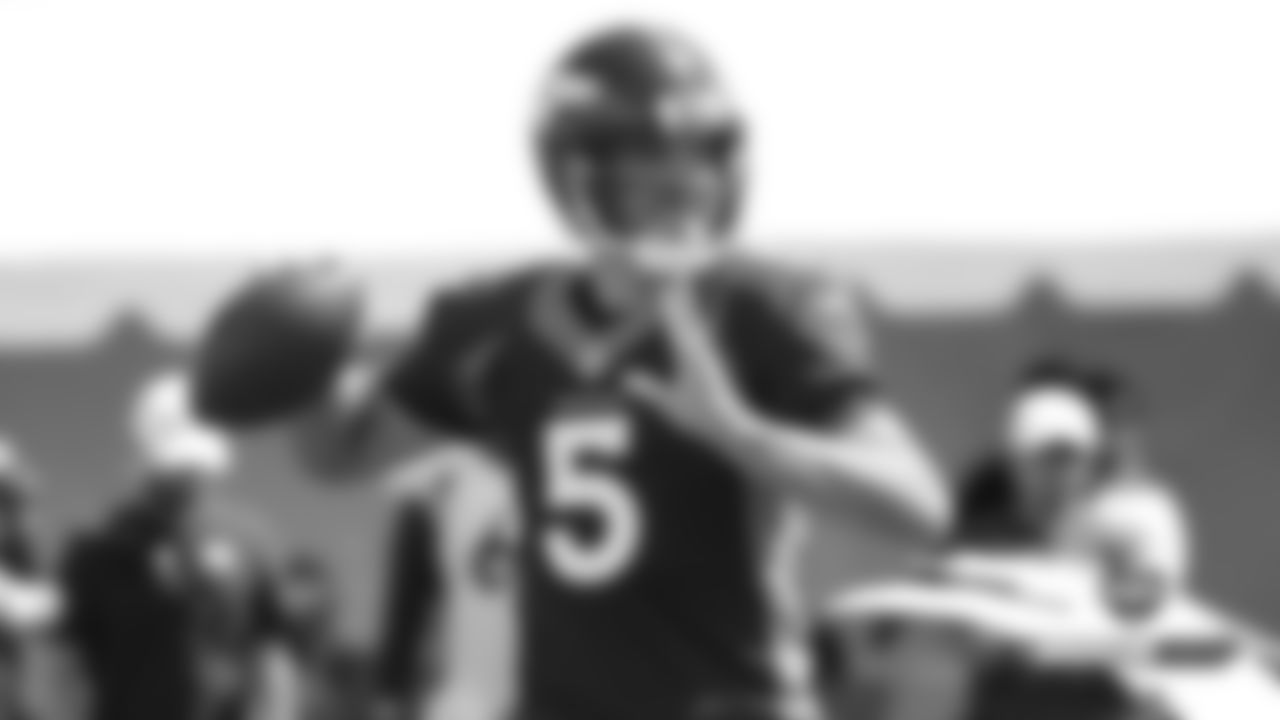 Joe Flacco during practice on Day 6 of training camp on July 24, 2019.