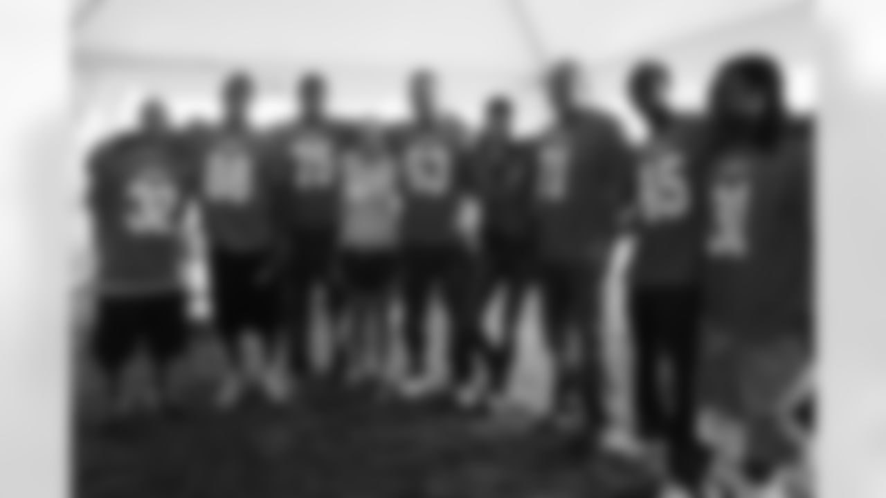 Tony Carter, Demaryius Thomas, Chris Clark, Ben Garland, Paul Cornick Dominique Rodgers-Cromartie and Omar Bolden