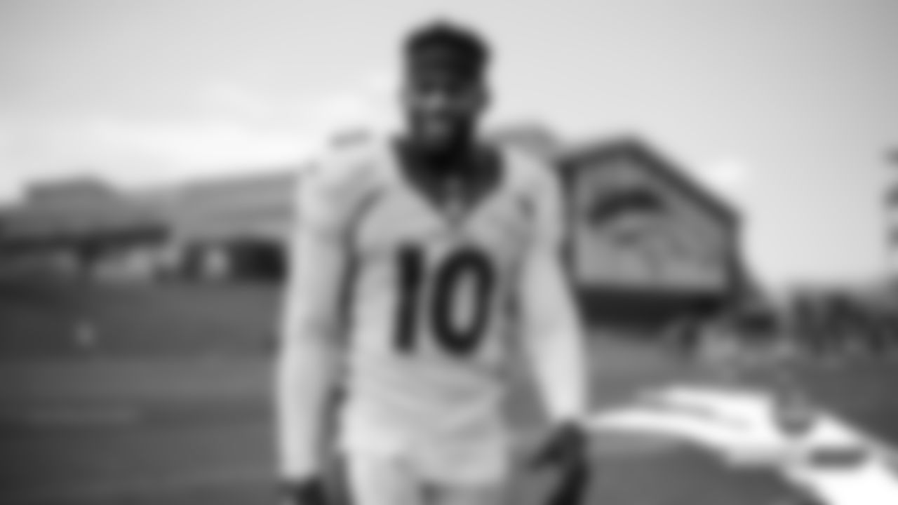 Emmanuel Sanders during practice on Day 10 of training camp on July 29, 2019.