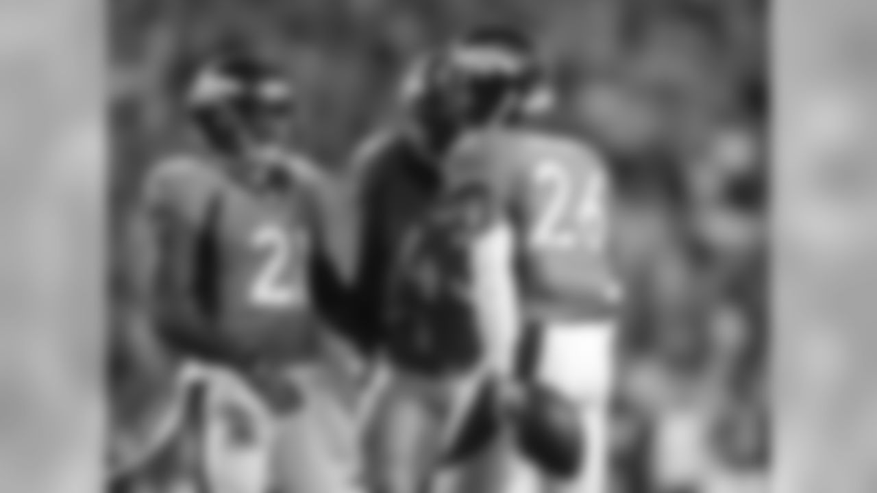 DBs Aqib Talib, T.J. Ward and Rahim Moore