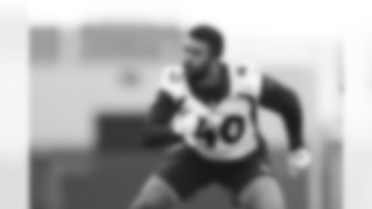 Justin Strnad during an Offseason Program workout at UCHealth Training Center in Centennial, CO, May 17, 2021.
Photo by Gabriel Christus