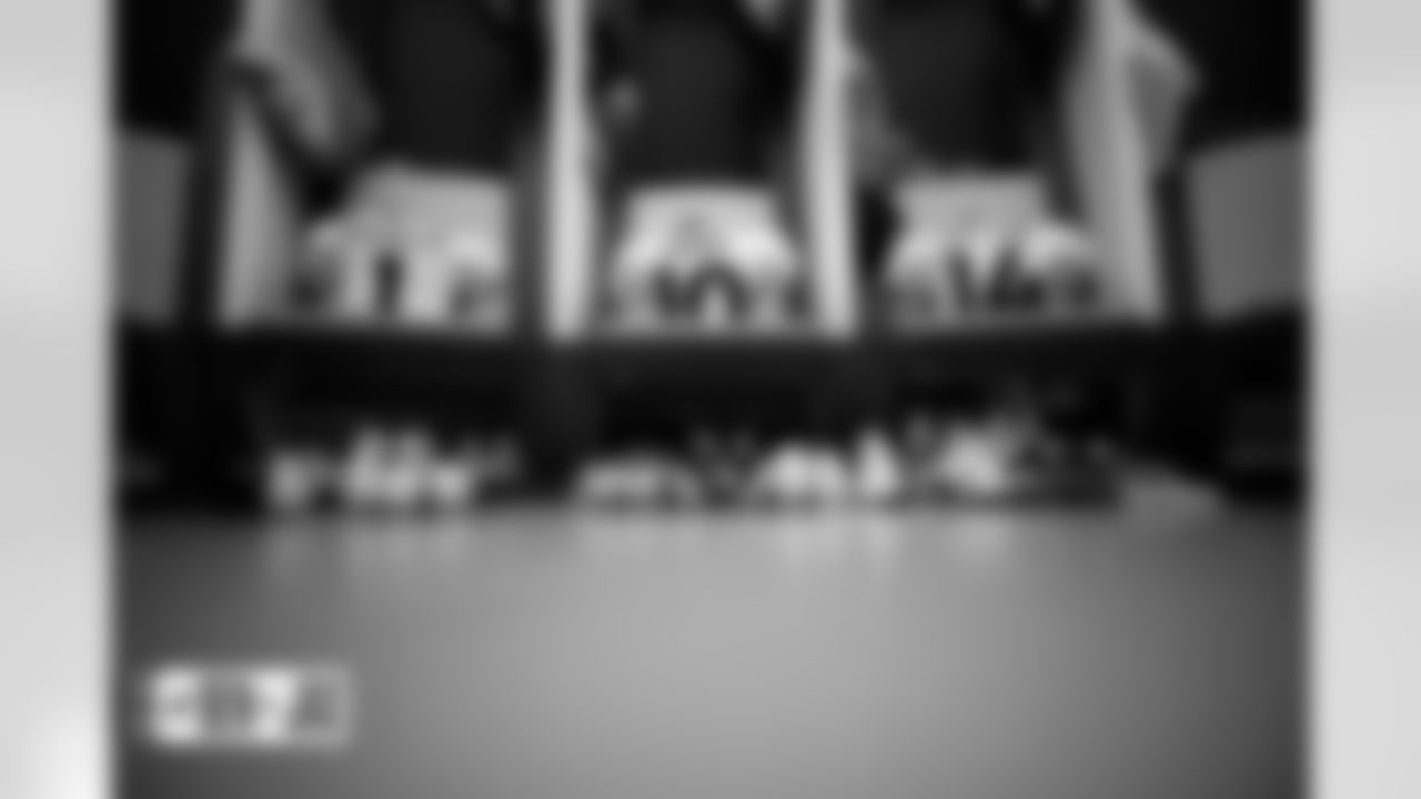 KJ Hamler's, Jerry Jeudy's and Courtland Sutton's jerseys in the locker room before the Broncos' Week 8 game against the Jacksonville Jaguars at Wembley Stadium in London, England in the United Kingdom on October 30, 2022. (Photo by Ben Swanson)