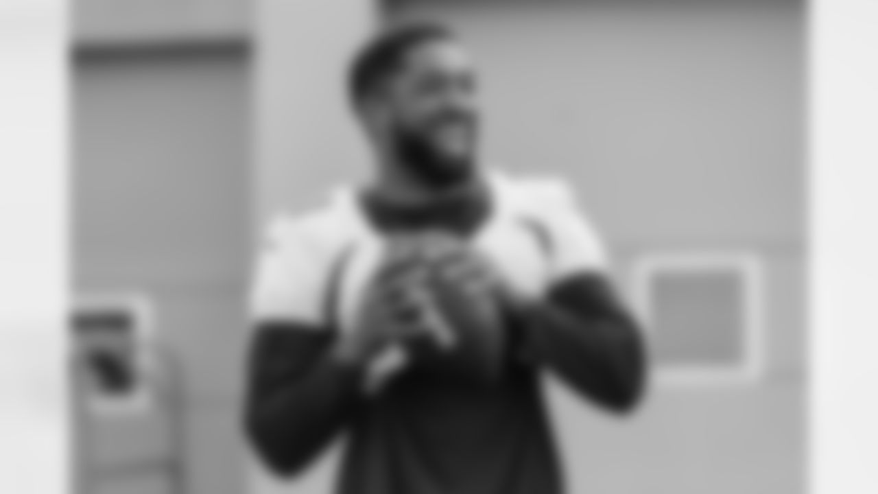 Tim Patrick during practice on Day 9 of training camp at UCHealth Training Center on August 7, 2021. (Photo by Ben Swanson)